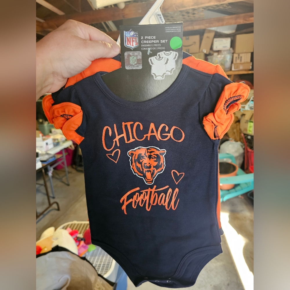 NFL Baby Creeper Set - Navy and Orange
